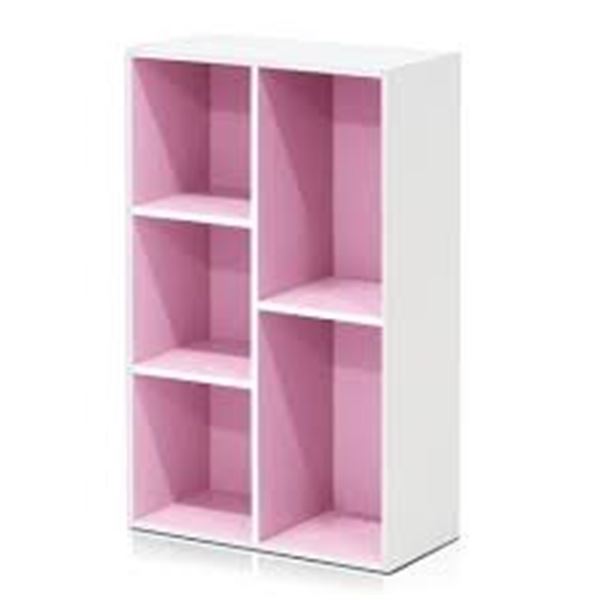 NEWLY ASSEMBLED FURRINO 5-CUBE SHELF PINK/WHITE