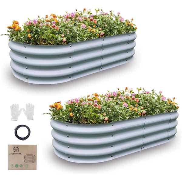 NEW W BOX GALVANIZED RAISED GARDEN BED 2 SETS