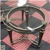 Image 1 : GLASS TOP SIDE TABLE WITH METAL FRAME 23"X22"