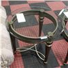 Image 1 : GLASS TOP SIDE TABLE WITH METAL FRAME 23"X22"