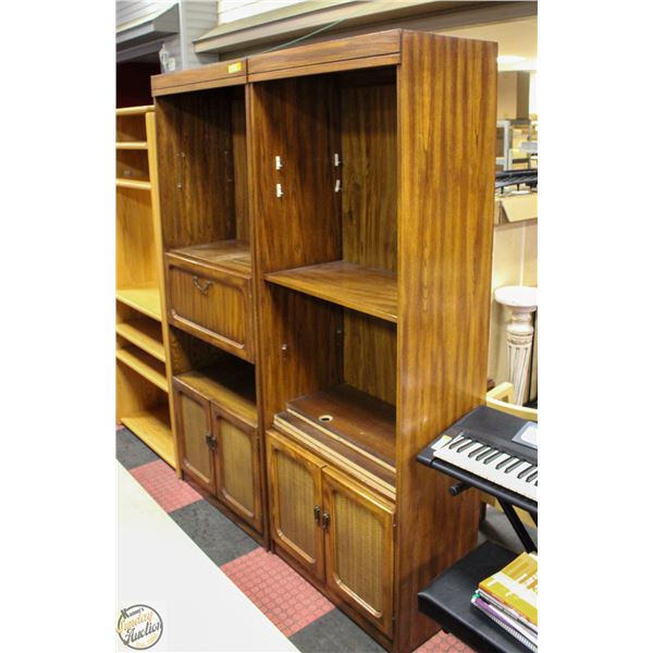 TWO DISPLAY CABINETS, SOLID WOOD, H72XW30XD17