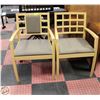 Image 1 : 3 WOOD ARMCHAIRS WITH CUSHIONING H32 X W23