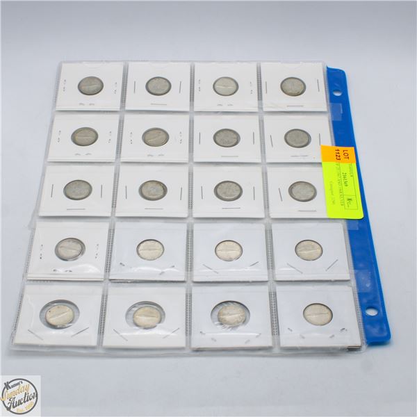 SHEET OF 20 1967 AND 1968 SILVER DIMES