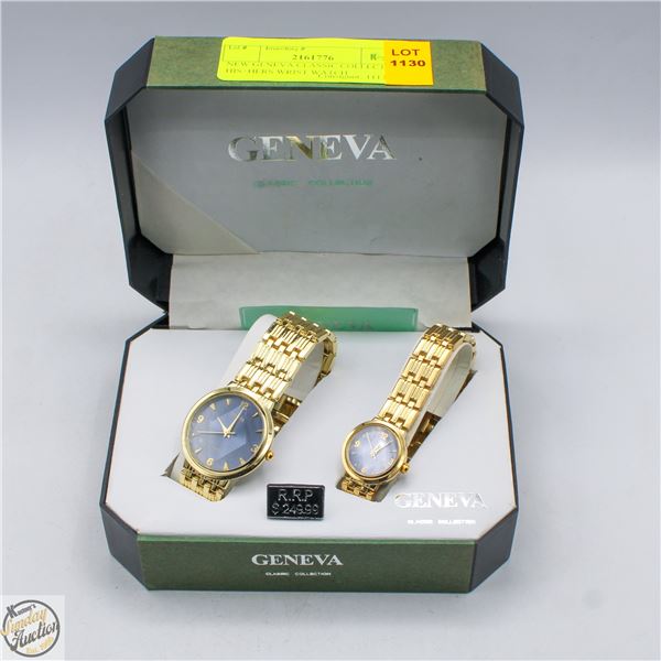 NEW GENEVA CLASSIC COLLECTION HIS+HERS WRIST WATCH