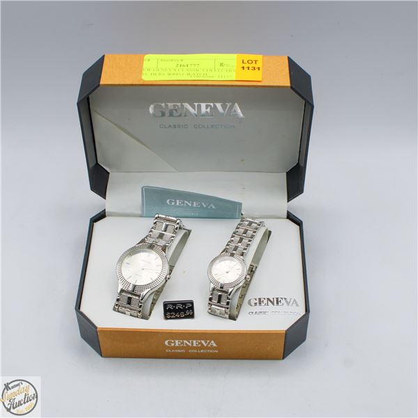NEW GENEVA CLASSIC COLLECTION HIS+HERS WRIST WATCH