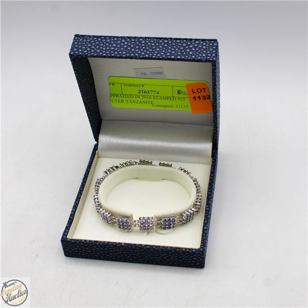 APPRAISED IN 2016 STAMPED 925 SILVER TANZANITE