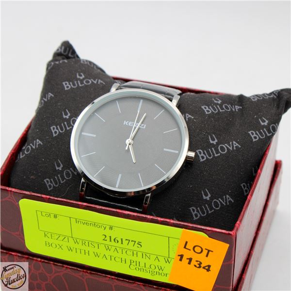 KEZZI WRIST WATCH IN A WATCH BOX WITH WATCH PILLOW