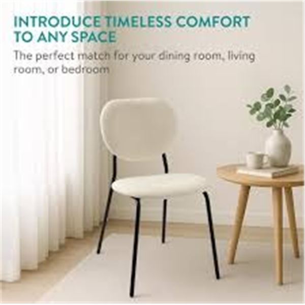 NEW W BOX NAVARIS BOUCLE DINING CHAIRS SET OF 2