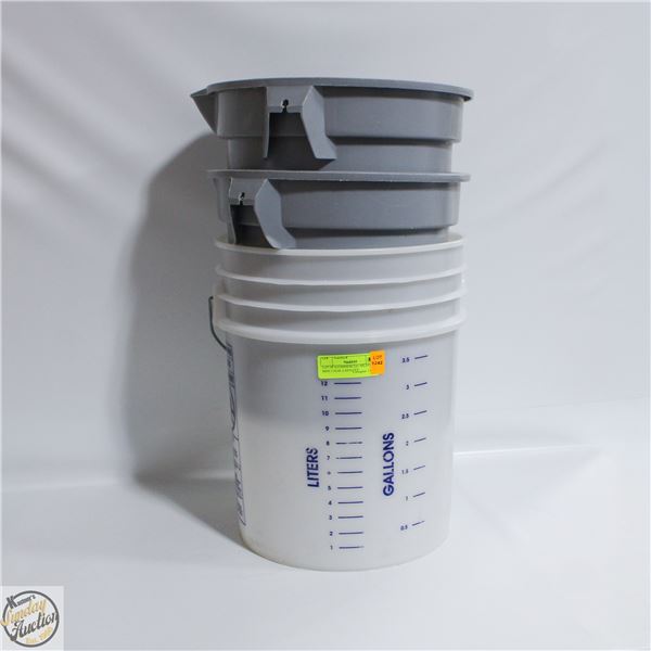 LOT OF 6 COMMERCIAL MEASURING BINS 3.5GAL CAPACITY