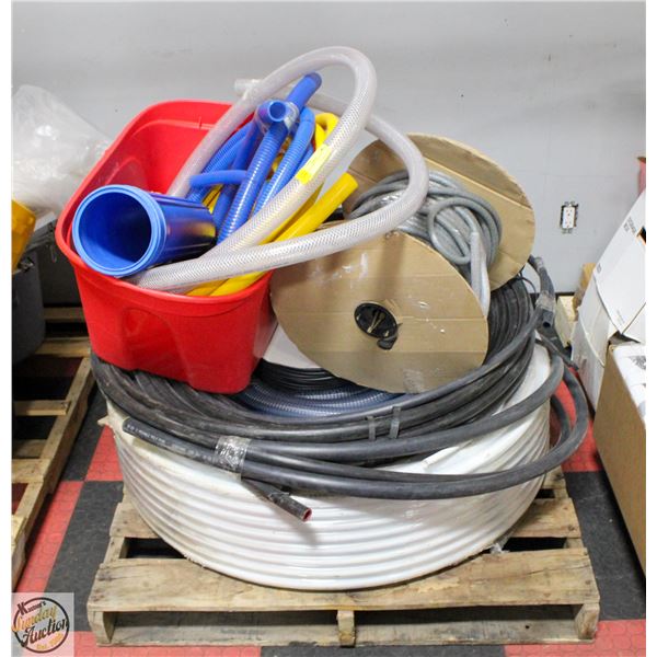 PALLET OF HOSE AND PIPES