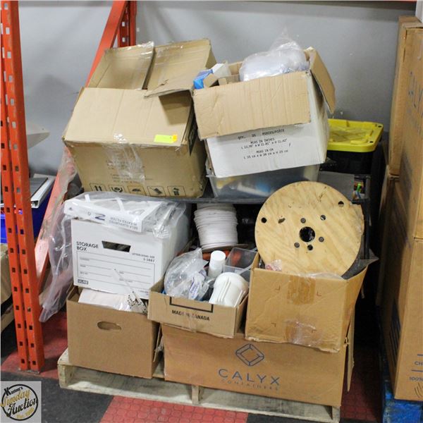PALLET OF FILTERS TOOLS OFFICE AND MORE