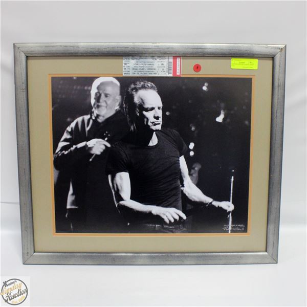 2016 STING & PETER GABRIEL FRAMED PICTURE 22"X26"