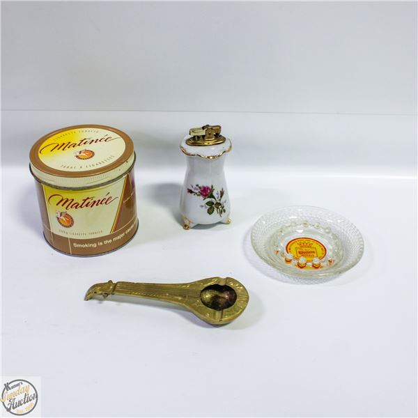 VINTAGE ITEMS CIGAR TIN, BRASS