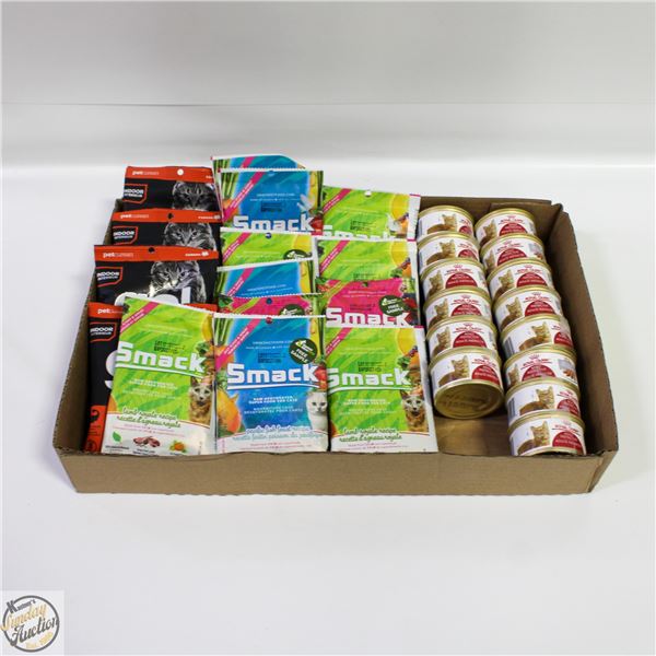 LOT OF CAT FOOD SAMPLE PACKS WET+DRY VARIOUS B/B