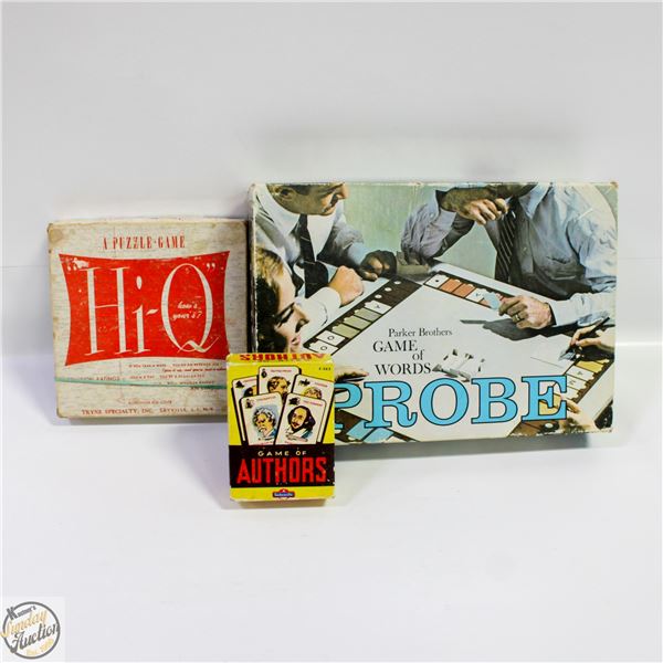 VINTAGE 3 GAMES PARKER BROS