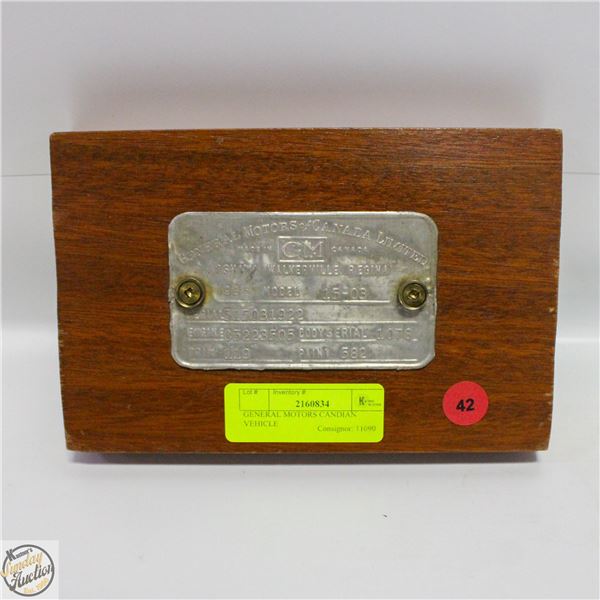 GENERAL MOTORS CANADIAN VEHICLE