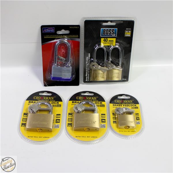 NEW 5 PADLOCKS ASSORTMENT