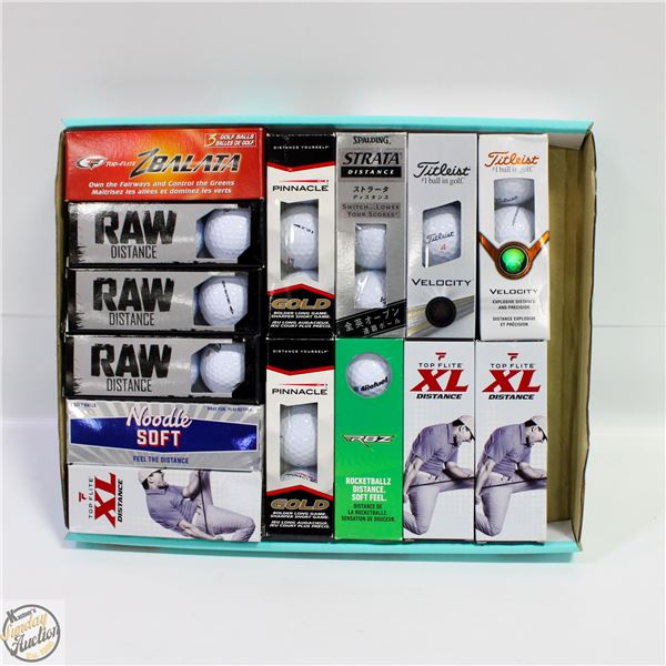42 GOLF BALLS IN BOXES