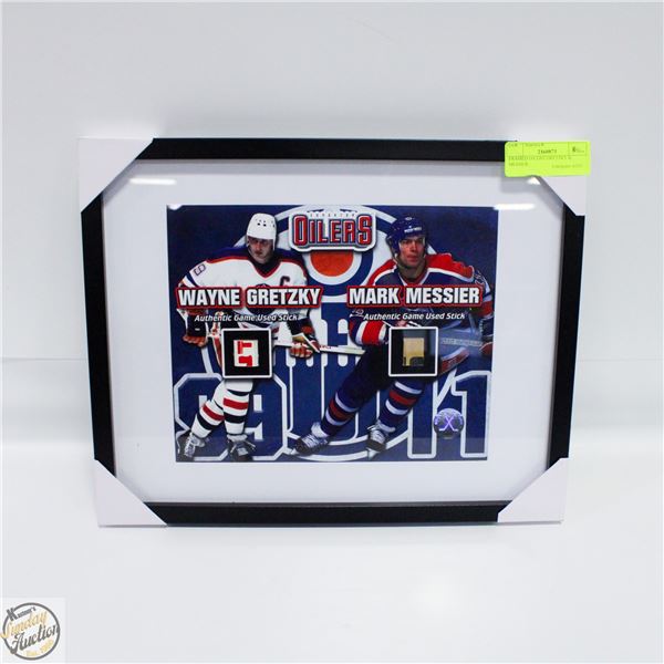 FRAMED OILERS' GRETZKY & MESSIER