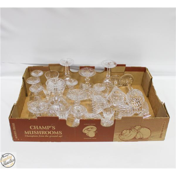 LOT OF VARIOUS VINTAGE CRYSTAL GLASS