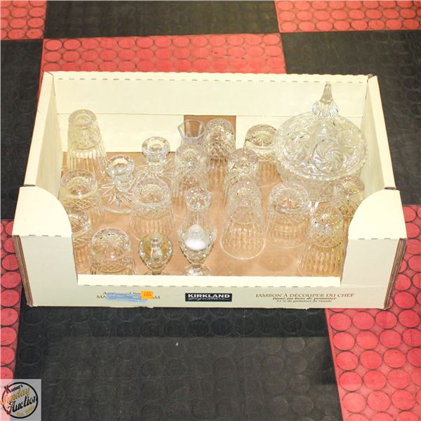 LOT OF VARIOUS VINTAGE CRYSTAL GLASS