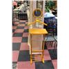 Image 1 : WOOD VALET STAND WITH MIRROR 55 INCHES TALL