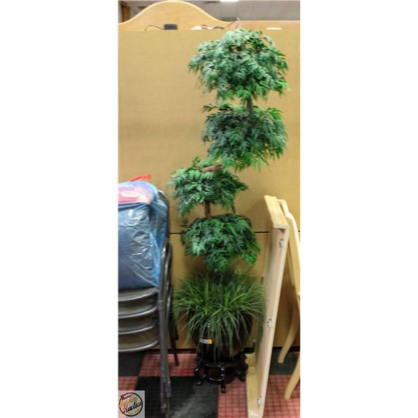ARTIFICIAL PLANT IN POT ON STAND 74" TALL