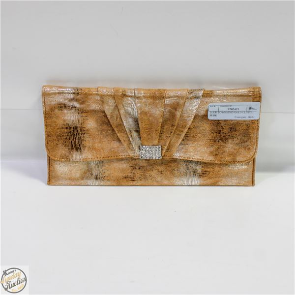 LULU TOWNSEND GOLD TONE CLUTCH PURE