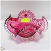 Image 1 : CRANBERRY GLASS CENTER PIECE.