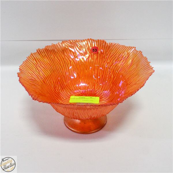 ORANGE ART GLASS BOWL.