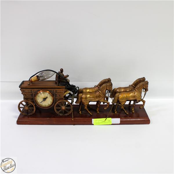 VINTAGE HORSE CARRIAGE CLOCK ELECTRIC-NEEDS REPAIR