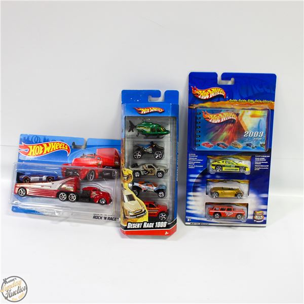 LOT OF HOT WHEELS - SUPER RIG, 5 PACK & 3 PACK