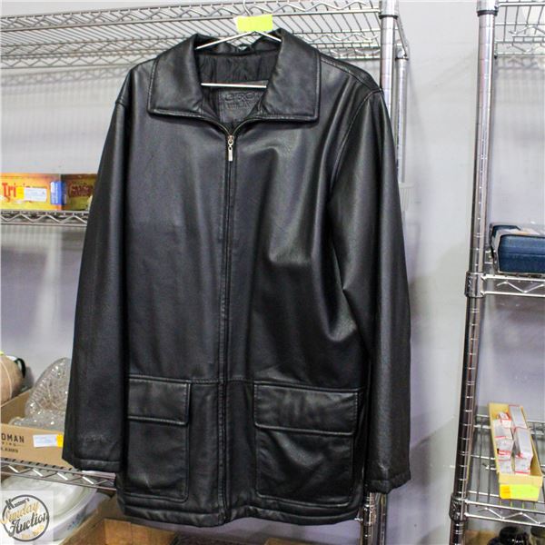 MENS 100% LEATHER JACKET LINED, SIZE XL