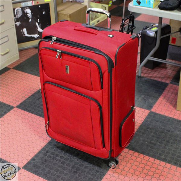 LARGE RED SUITCASE DELSEY BRAND