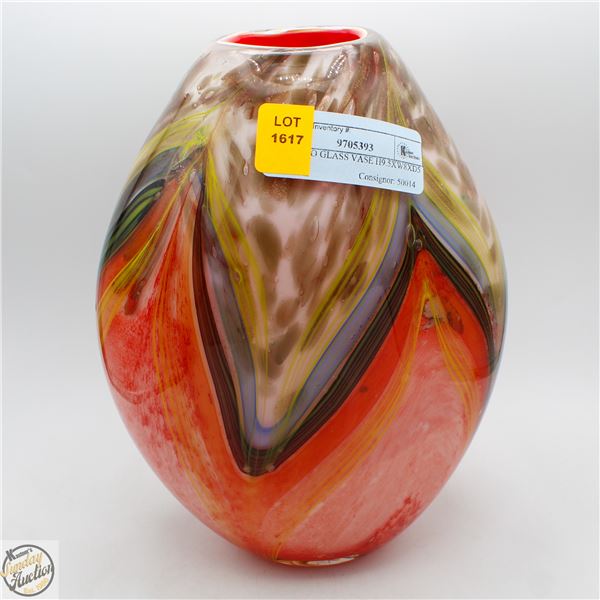 MURANO GLASS VASE H9.5XW8XD5