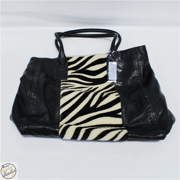 GIANNOTTI GENUINE LEATHER ZEBRA PRINT HAND BAG