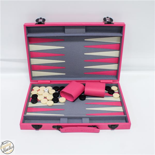 PINK BACKGAMMON IN CASE