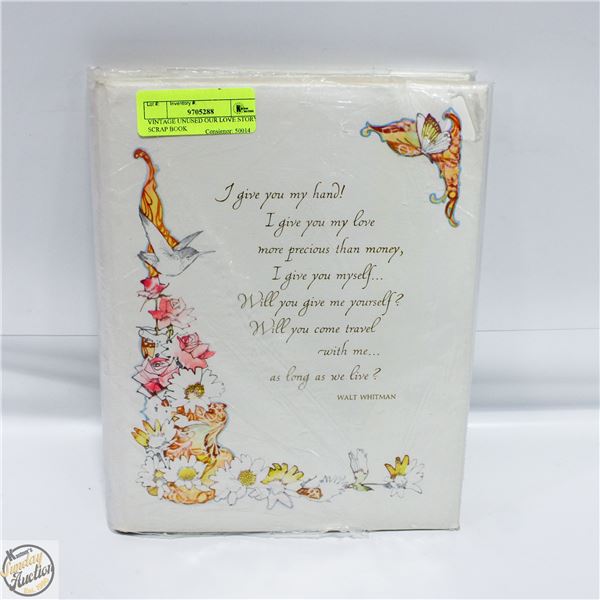VINTAGE UNUSED OUR LOVE STORY SCRAP BOOK