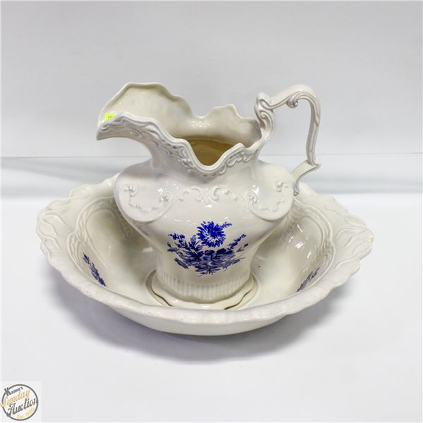 PORCELAIN PITCHER & BASIN BY CRONIN'S OF