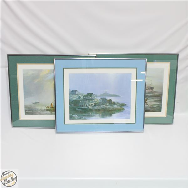 3 FRAMED PRINTS OF PEGGY'S COVE,NS H18XW22