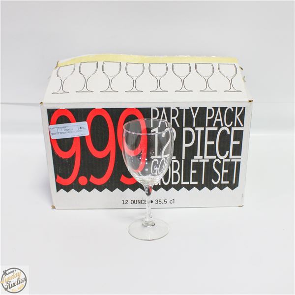 BOX OF 10 NEW WINE GLASSES