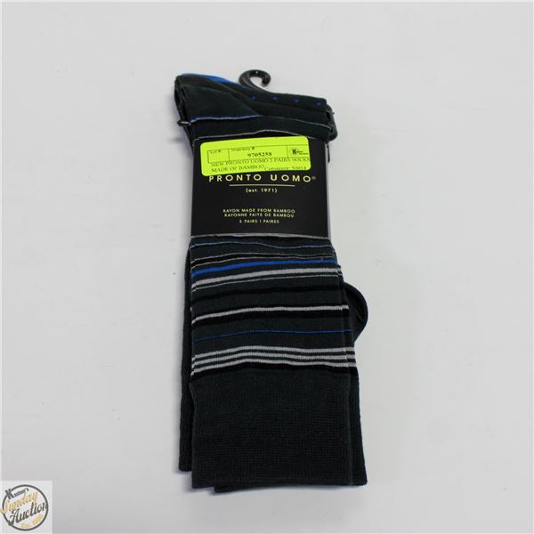 NEW PRONTO UOMO 3 PAIRS SOCKS MADE OF BAMBOO