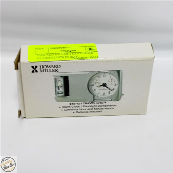 HOWARD MILLER TRAVEL-LITE ALARM CLOCK IN BOX