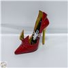 Image 1 : RED HIGH HEELED SHOE WINE BOTTLE HOLDER