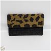 Image 1 : LEOPARD PRINT BEADED CLUTCH WITH METAL STRAP