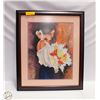 Image 1 : WOMAN WITH FLOWERS ART 22.5" X 27"