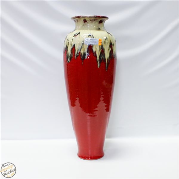 TALL RED VASE H25X9W