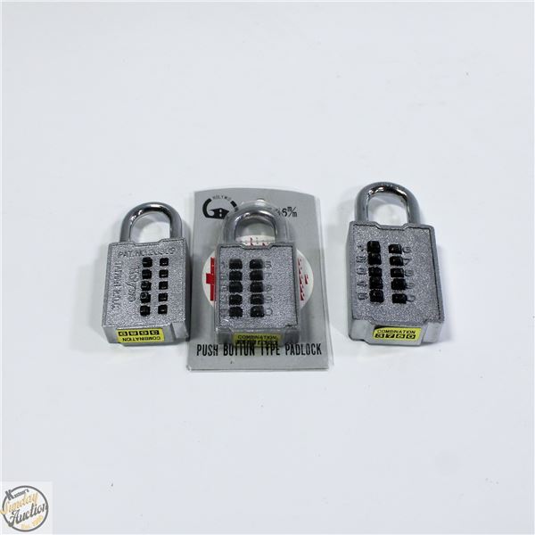 3 NEW COMBINATION LOCKS