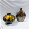 Image 1 : LOT TO BROWN SHINY VASES