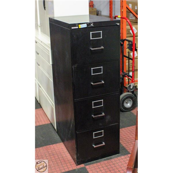4 DRAWER FILE CABINET BLACK H52XW18XD26